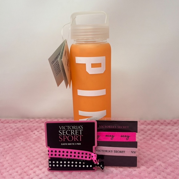 🔥VS PINK Collegiate Water Bottle & Hair Tie Bundle - Picture 9 of 10